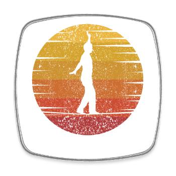 Slackliner Trickline Trainer Monkey Profis - Square fridge magnet - white - Front