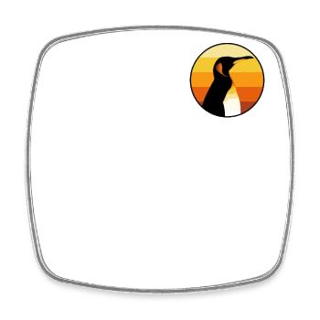 Penguin Logo Emblem Kaiserpinguin Seevogel Pinguin - Viereckiger Kühlschrankmagnet - Weiß - Vorne