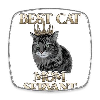 Best Cat Mom Servant Kätzchen Hauskatze - Viereckiger Kühlschrankmagnet - Weiß - Vorne