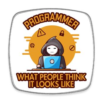 Programmer Looks Like Softwareentwickler Coder - Viereckiger Kühlschrankmagnet - Weiß - Vorne