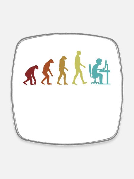Programmer Evolution Softwareingenieur Coder - Viereckiger Kühlschrankmagnet - Weiß