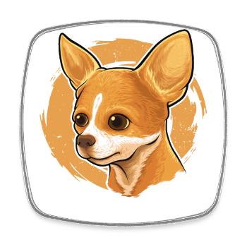 Vierbeiner Wauwau Rüde Hundebesitzer Chihuahua - Viereckiger Kühlschrankmagnet - Weiß - Vorne