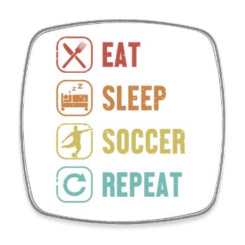 Eat Sleep Soccer Repeat Fußball Goal Keeper - Square fridge magnet - white - Front