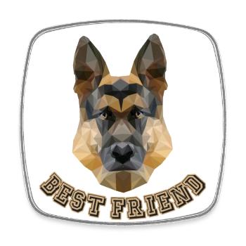 Best Friend Vierbeiner Wauwau Hund Deutscher - Viereckiger Kühlschrankmagnet - Weiß - Vorne