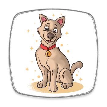 Vierbeiner Wauwau Rüde Hundebesitzer Hund - Viereckiger Kühlschrankmagnet - Weiß - Vorne