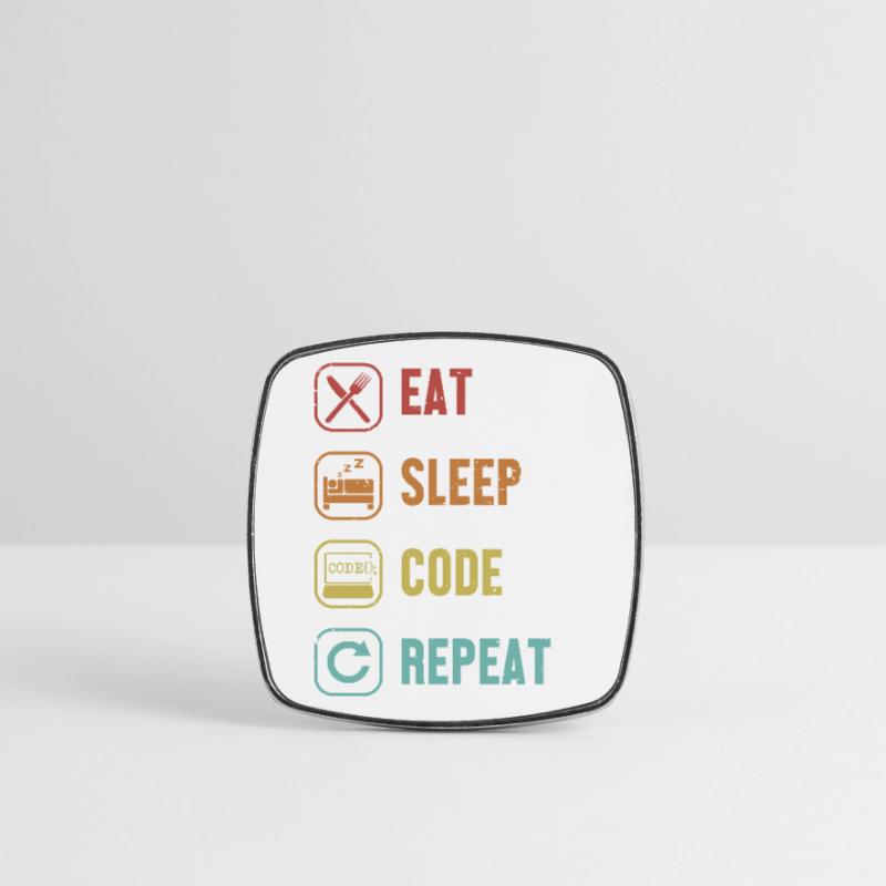 Eat Sleep Code Repeat Softwareingenieur Coder Viereckiger Kühlschrankmagnet
