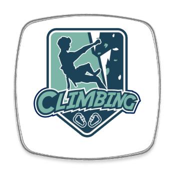 Climbing Logo Speedklettern Alpinklettern Kraxler - Viereckiger Kühlschrankmagnet - Weiß - Vorne