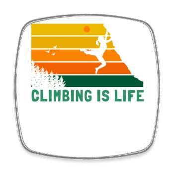 Climbing is Life Sportklettern Speedklettern - Viereckiger Kühlschrankmagnet - Weiß - Vorne