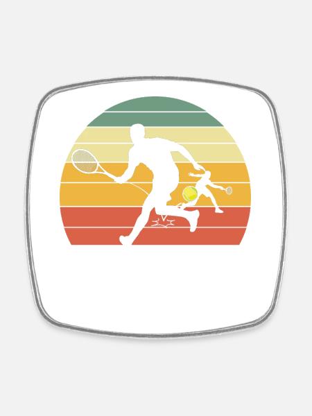 paddle tennis paddleball padel tennis joueur de - Magnet carré - blanc