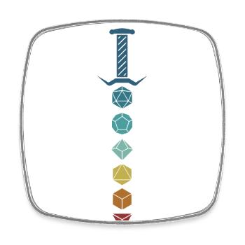 PnP RPG Jeu de rôle Tabletop Maître de jeu Pen - Magnet carré - blanc - Devant