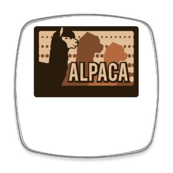 Alpaca Logo Llama Vicuna Guanaco Breeder Alpaca - Square fridge magnet - white - Front
