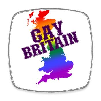 Gay Britain! Rainbow UK LGBTQ+ pride - Square fridge magnet - white - Front