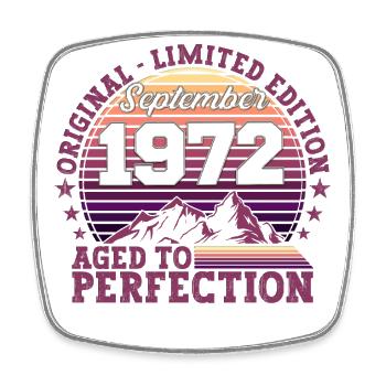 Original Septembre 1972 50th Birthday Gift - Magnet carré - blanc - Devant