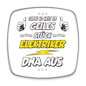 So sieht ein geiles Stück Elektriker DNA aus - Viereckiger Kühlschrankmagnet - Weiß - Vorne