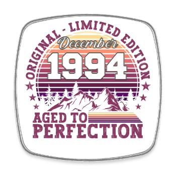 Original December 1994 28th birthday gift - Square fridge magnet - white - Front