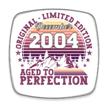 Original December 2004 18th Birthday Gift - Square fridge magnet - white - Front