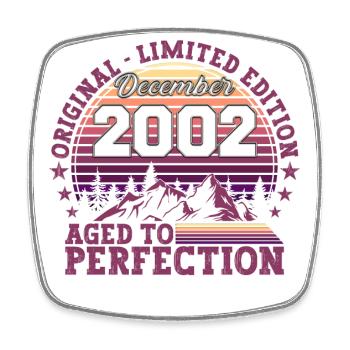 Original December 2002 20th Birthday Gift - Square fridge magnet - white - Front