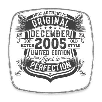 Dezember Jahrgang 2005 17. Geburtstag Geschenk - Viereckiger Kühlschrankmagnet - Weiß - Vorne