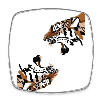 Raubkatze Königstiger Wildkatze Sibirischer Tiger - Viereckiger Kühlschrankmagnet - Weiß - Vorne