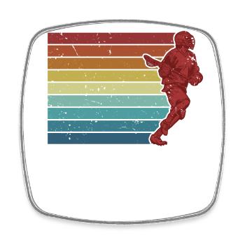 Retro Polocrosse Intercrosse Lax Spieler Trainer - Viereckiger Kühlschrankmagnet - Weiß - Vorne