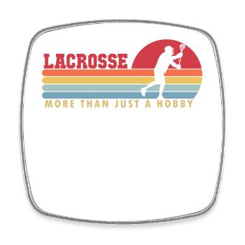 Lacrosse more than a Hobby Intercrosse Lax - Viereckiger Kühlschrankmagnet - Weiß - Vorne