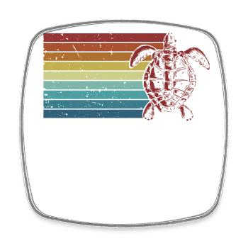 Retro Giant Tortoise Tortoise - Square fridge magnet - white - Front