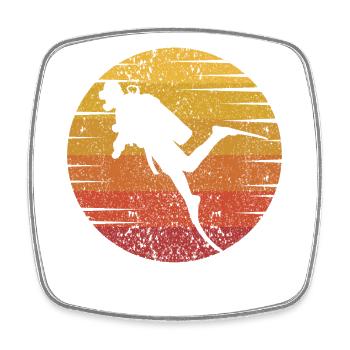 Goggles Diving Mask Diving Fins Diver Diver - Square fridge magnet - white - Front
