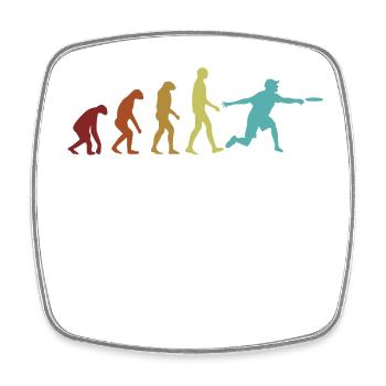 Disc Golf Evolution Korb Scheibe Disc Golfer - Viereckiger Kühlschrankmagnet - Weiß - Vorne