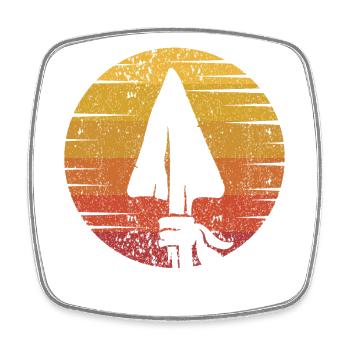 Retro Arrowhead Collecting Hunting Tips - Square fridge magnet - white - Front