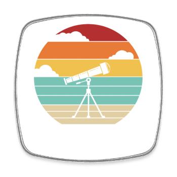 Retro Cosmologist Astronomy Photographer Starry Sky - Square fridge magnet - white - Front