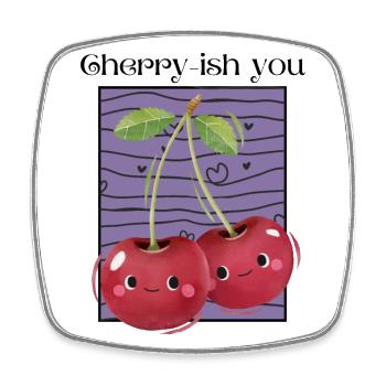 Cherry-ish You - Viereckiger Kühlschrankmagnet - Weiß - Vorne