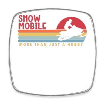 Snowmobile more than a Hobby Snowmobile Fahrer - Viereckiger Kühlschrankmagnet - Weiß - Vorne