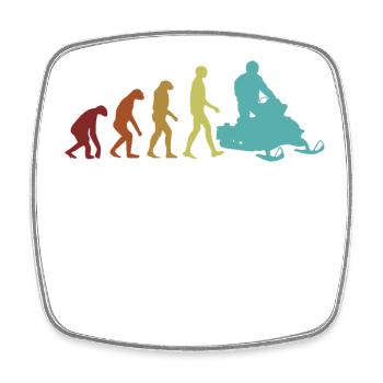 Snowmobile Evolution Snowmobile Motorschlitten - Viereckiger Kühlschrankmagnet - Weiß - Vorne