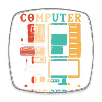 Computer Whisperer IT-Betrieb Informatiker - Viereckiger Kühlschrankmagnet - Weiß - Vorne