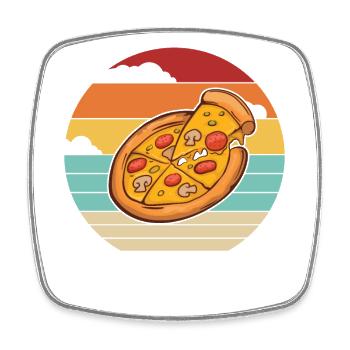 Retro pizza oven pizza pizza tray pizza lover - Square fridge magnet - white - Front