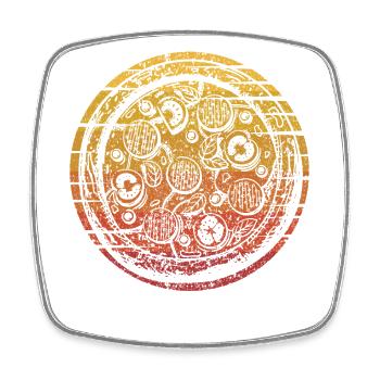 Retro pizza oven pizza pizza tray pizza lover - Square fridge magnet - white - Front