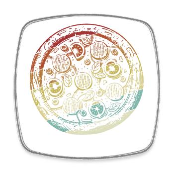 Retro Pizza Pizza Tray Pizza Oven Pizza Lover - Square fridge magnet - white - Front