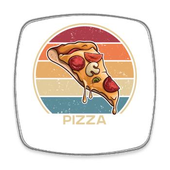 Retro Pizza Tray Pizza Oven Pizza Pizza Lovers - Square fridge magnet - white - Front