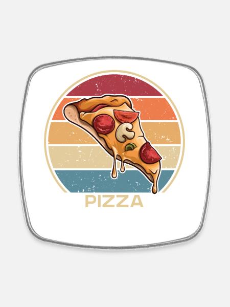 Retro Pizzablech Pizzaofen Pizza Pizza Liebhaber - Viereckiger Kühlschrankmagnet - Weiß