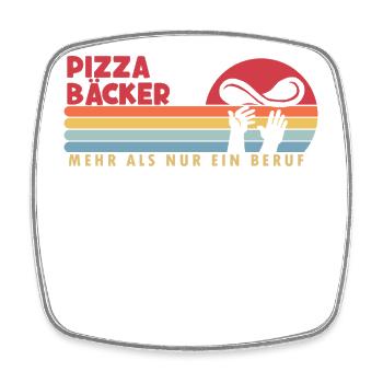 Pizzabäcker mehr als ein Beruf Pizzaofen Pizza - Viereckiger Kühlschrankmagnet - Weiß - Vorne