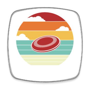 Retro Disc Golfer Frisbee Golf Korb Scheibe - Viereckiger Kühlschrankmagnet - Weiß - Vorne