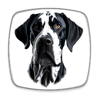 Dogge - Great Dane - Viereckiger Kühlschrankmagnet - Weiß - Vorne