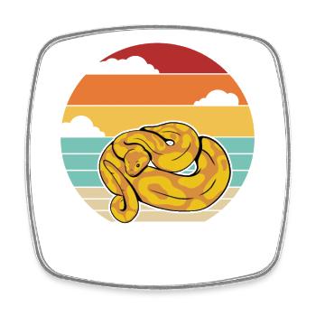 Retro Snake Scale Creepers Python Banana - Square fridge magnet - white - Front