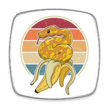 Retro Snake Scale Creepers Python Banana - Square fridge magnet - white - Front