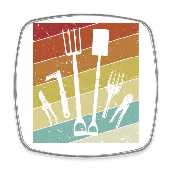Retro allotment garden horticulture allotment garden - Square fridge magnet - white - Front