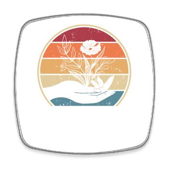 Retro allotment garden allotment garden horticulture - Square fridge magnet - white - Front