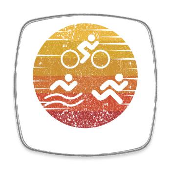 Retro Training Triathlon Bike Triathlete Pro - Square fridge magnet - white - Front