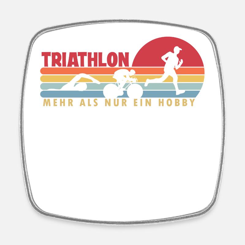 Le triathlon plus qu’un passe-temps Vélo de triathlon - Magnet carré - blanc