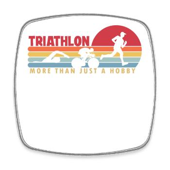 Triathlon more than a Hobby Training Triathlonrad - Viereckiger Kühlschrankmagnet - Weiß - Vorne