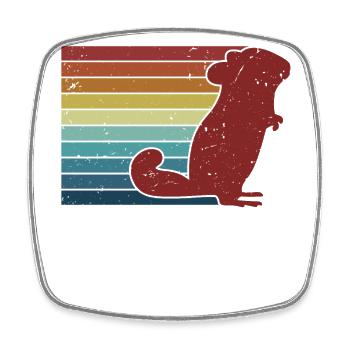 Retro Longhair Shorttail Longtail Breeder - Square fridge magnet - white - Front